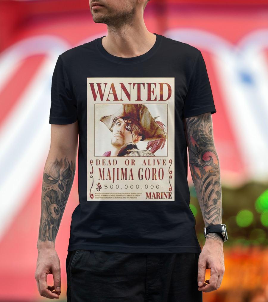 Wanted Dead Or Alive Majima Goro Marine 500,000,000 Bounty T-Shirt