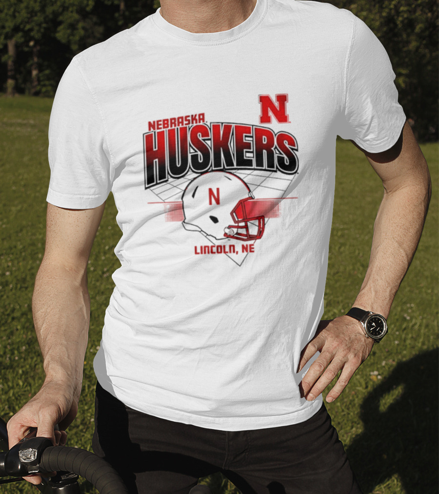 Nebraska Huskers Football Helmet Lincoln NE Grid Nebraska Licensed T-Shirt