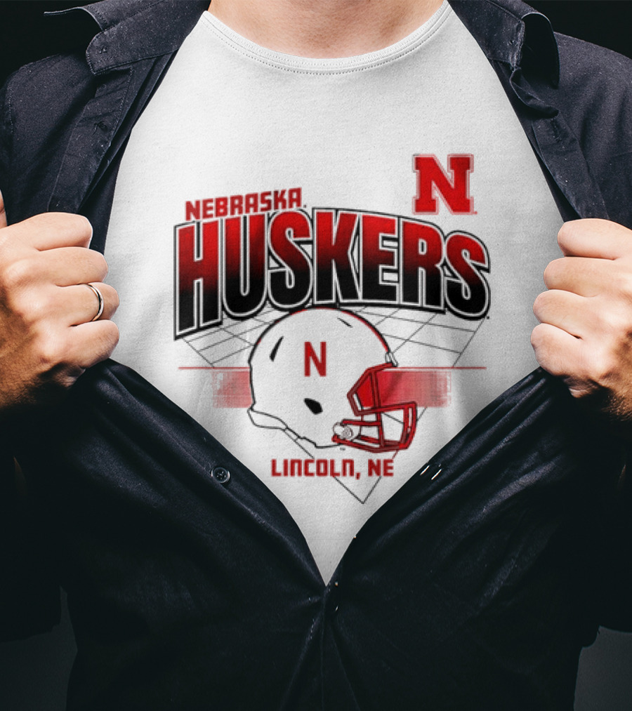Nebraska Huskers Football Helmet Lincoln NE Grid Nebraska Licensed T-Shirt