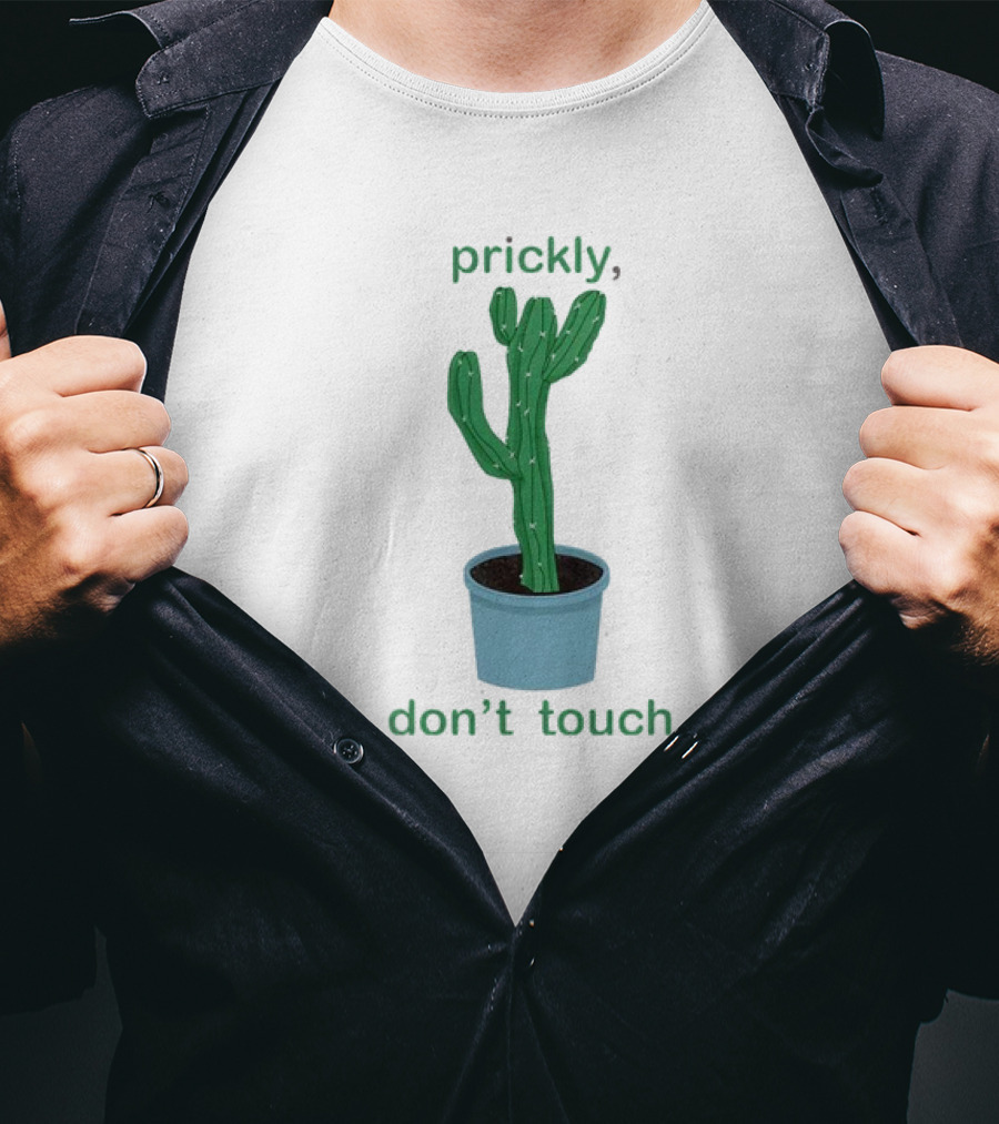 Prickly Don't Touch Cactus Cartoon Meme T-Shirt