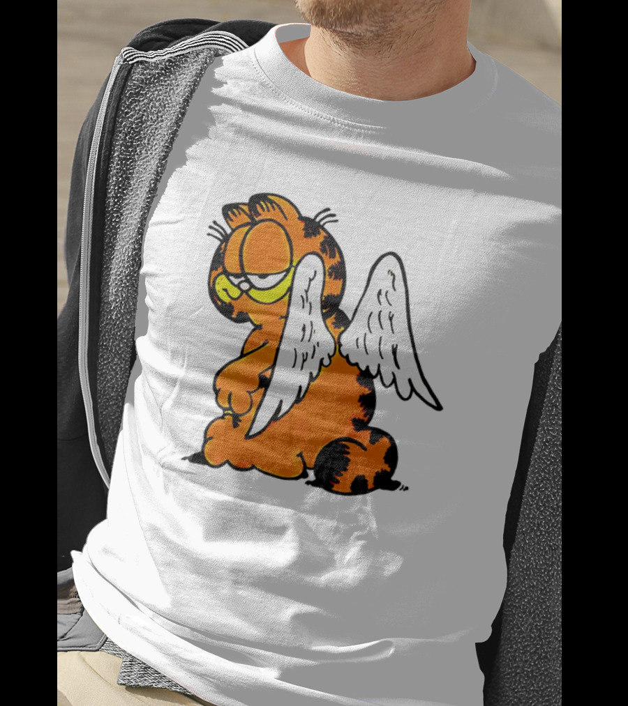 Angel Garfield Funny Vintage Comic Character With Wings T-Shirt