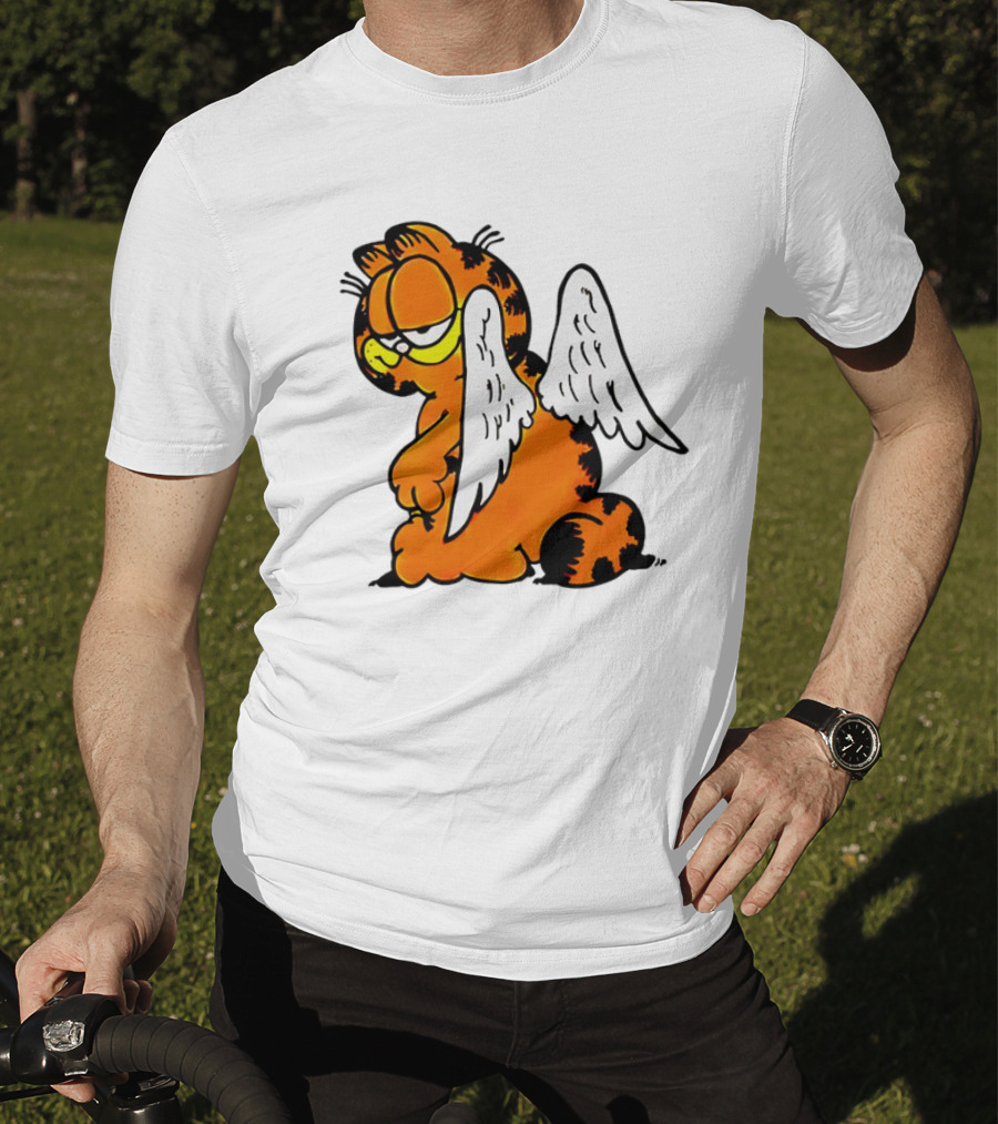 Angel Garfield Funny Vintage Comic Character With Wings T-Shirt