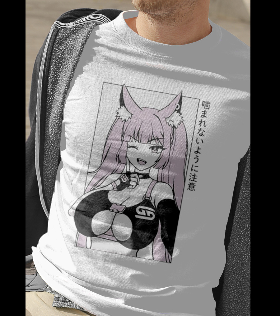 Waifu Frisky Kitty Beware Of Bites T-Shirt