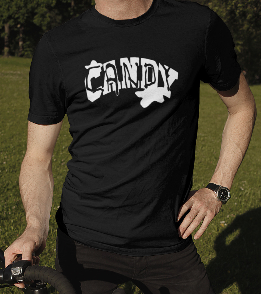 Candy Flipping Bold Distorted Text T-Shirt