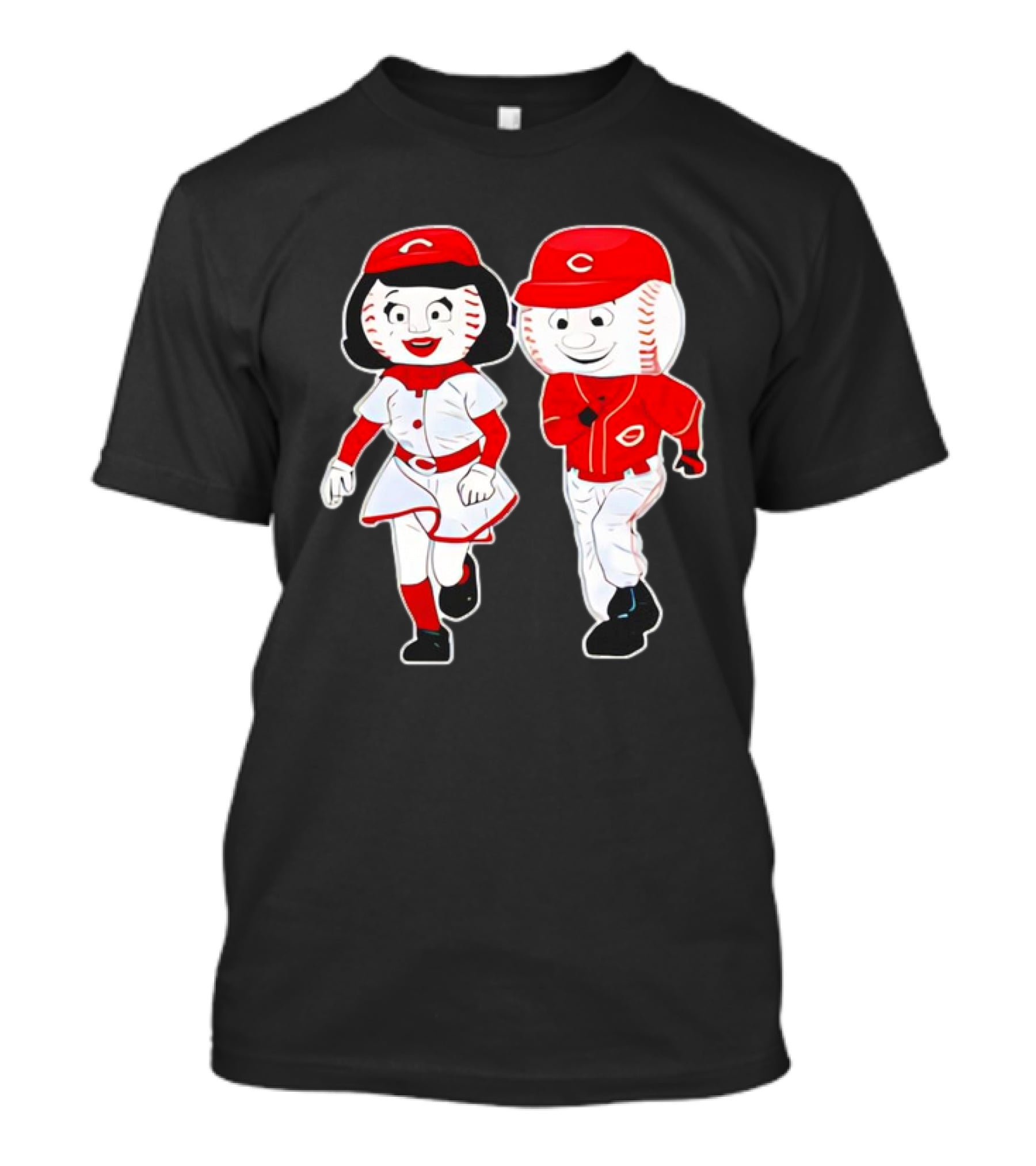 Cincinnati Reds Rosie Red And Mr. Red Mascots T-Shirt