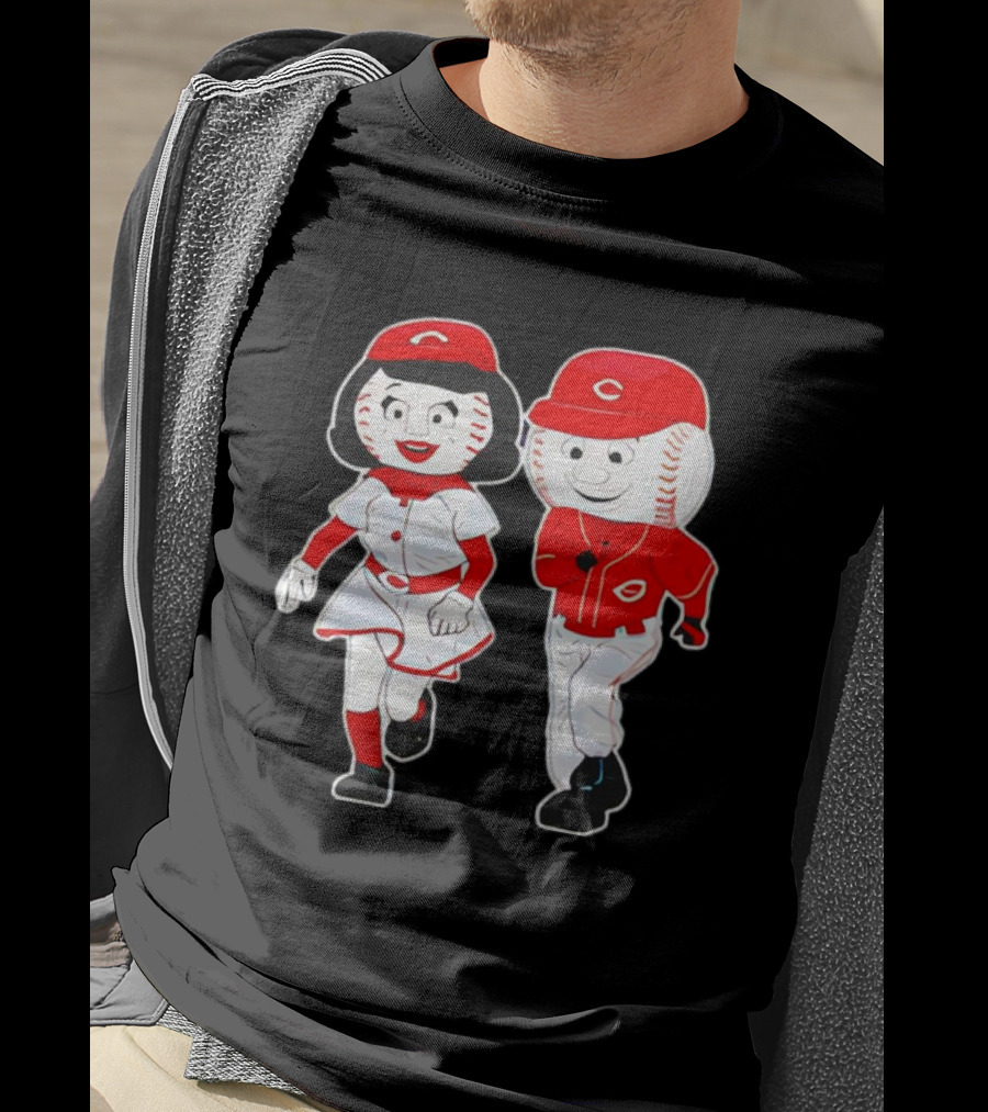 Cincinnati Reds Rosie Red And Mr. Red Mascots T-Shirt