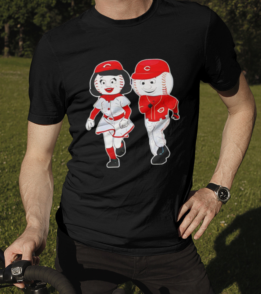 Cincinnati Reds Rosie Red And Mr. Red Mascots T-Shirt