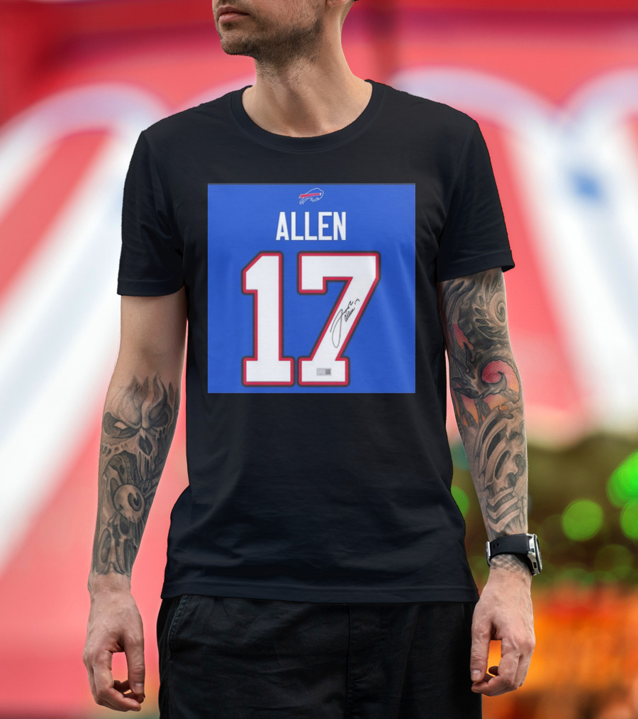 Josh Allen 17 Buffalo Bills Jersey Memorabilia T-Shirt