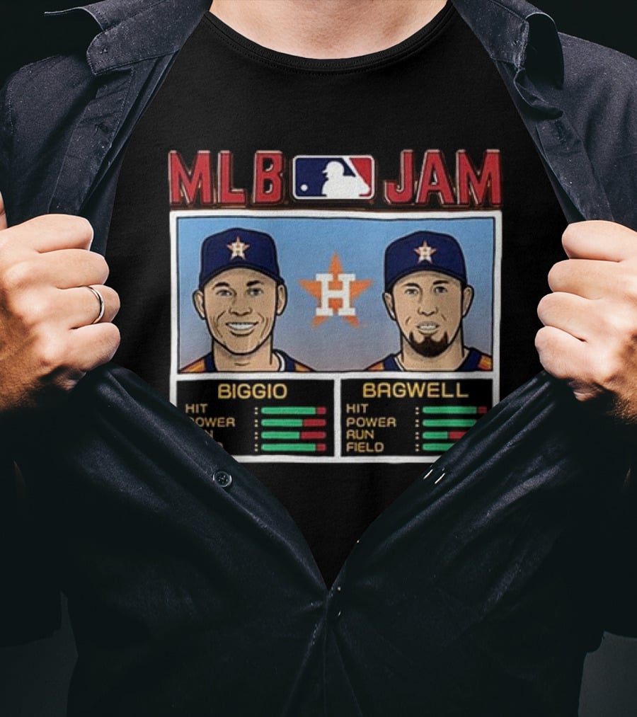 MLB Jam Craig Biggio Bagwell Houston Astros T-Shirt