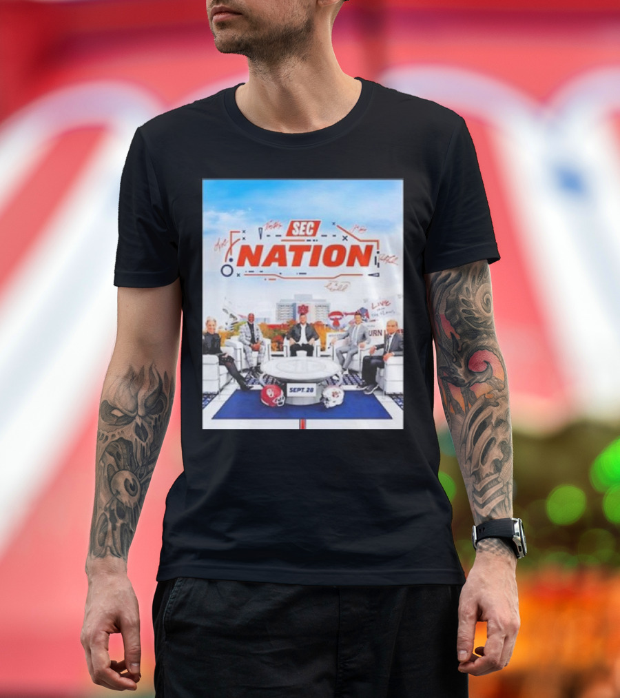 Sec Nation Sept. 28 Oklahoma Sooners Vs Auburn Tigers Football T-Shirt
