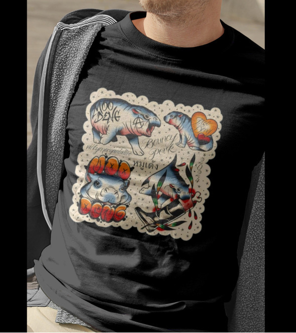 Vicky Morgan Tattoo Moo Deng Bouncy Pork 2021-2024 T-Shirt