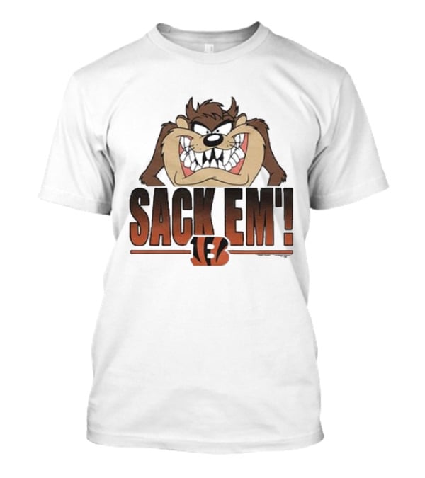 Taz Sack Em Looney Tunes Cincinnati Bengals Collaboration T-Shirt