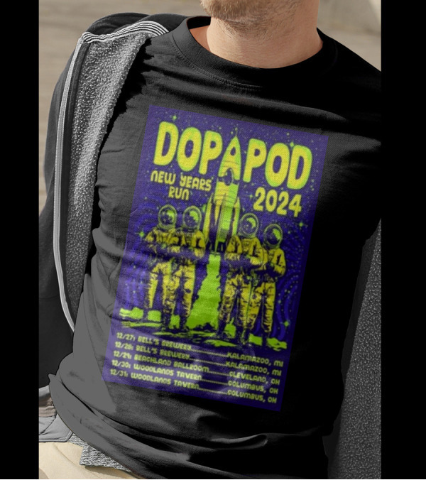 Dopapod New Years Run 2024 Bell's Brewery Kalamazoo Beachland Ballroom Cleveland Woodlands Tavern Columbus T-Shirt