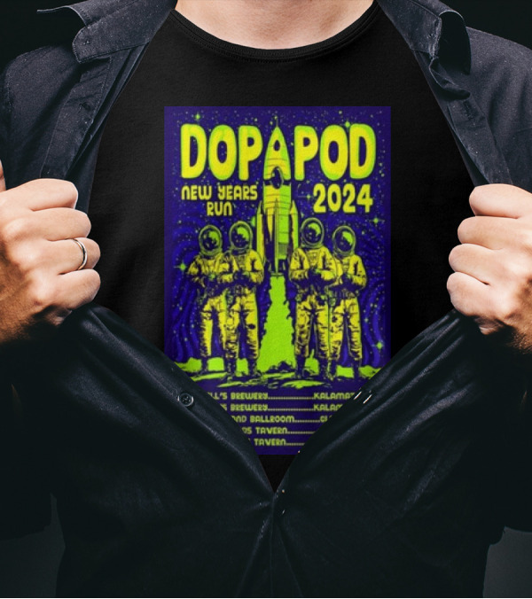 Dopapod New Years Run 2024 Bell's Brewery Kalamazoo Beachland Ballroom Cleveland Woodlands Tavern Columbus T-Shirt
