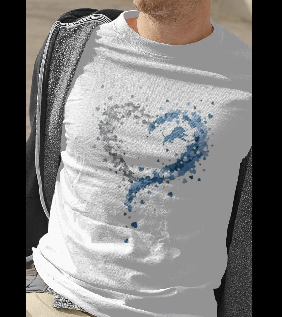 Passion Heart Detroit Lions Love Emblem T-Shirt
