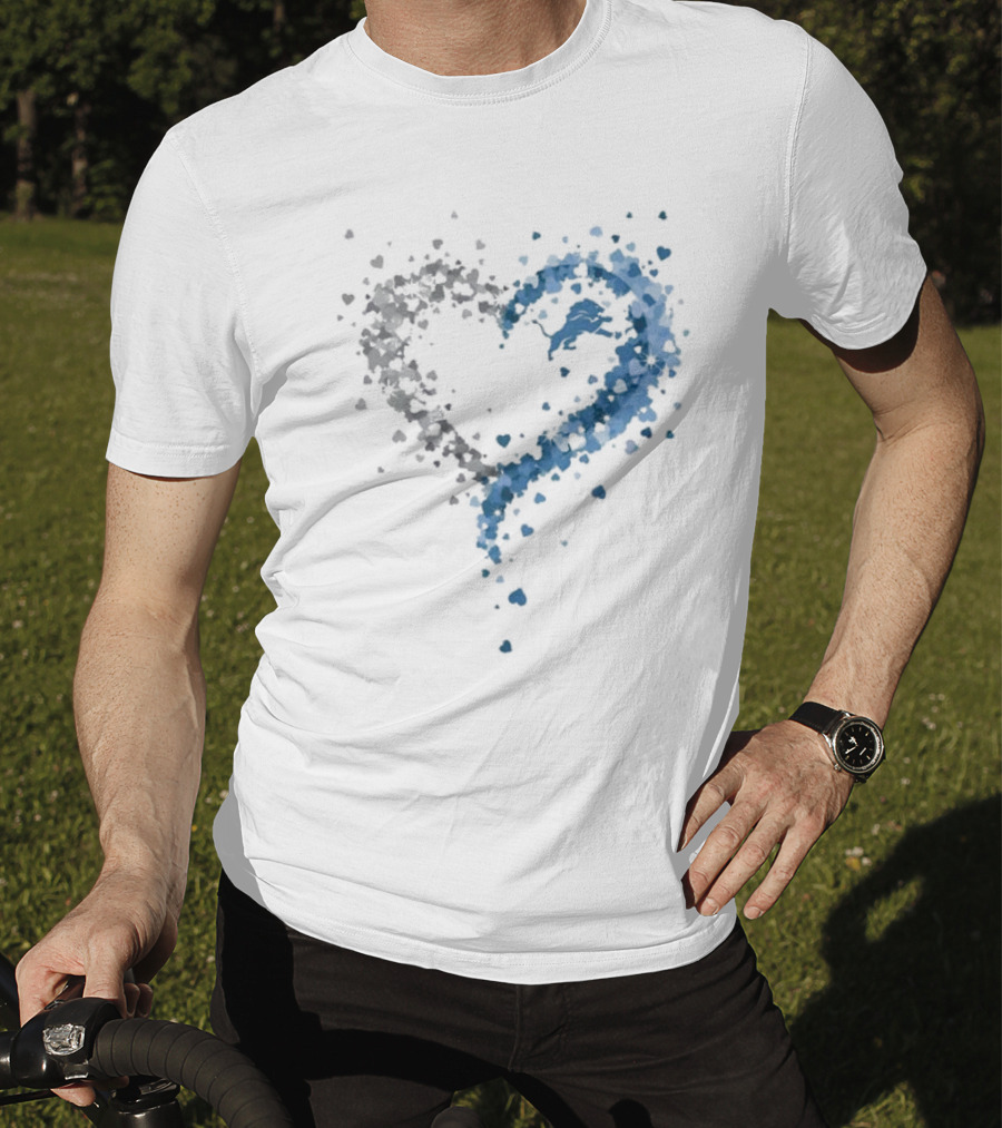 Passion Heart Detroit Lions Love Emblem T-Shirt