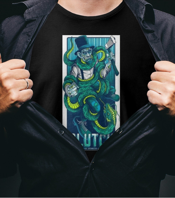 Clutch Tour Sept 26 2024 GLC Live 20 Monroe Grand Rapids MI Snake And Top Hat T-Shirt