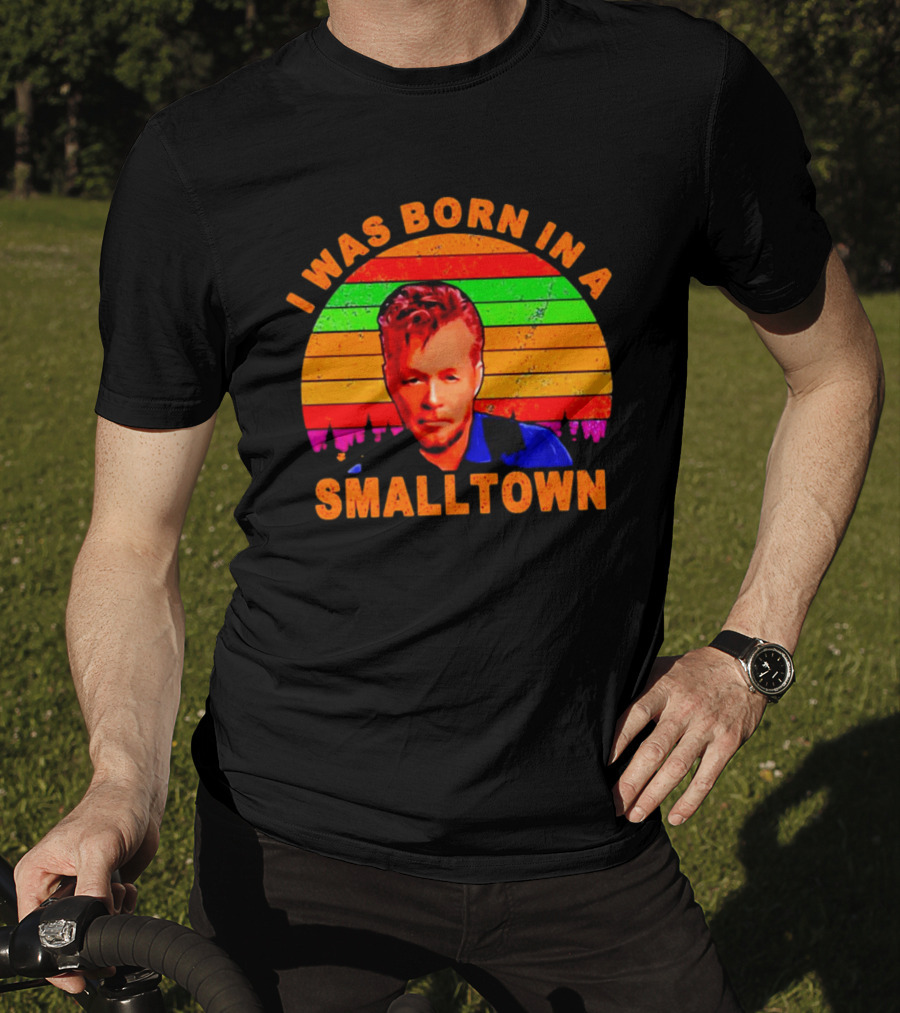 I Was Born In A Small Town Vintage John Mellencamp Retro Sunset T-Shirt