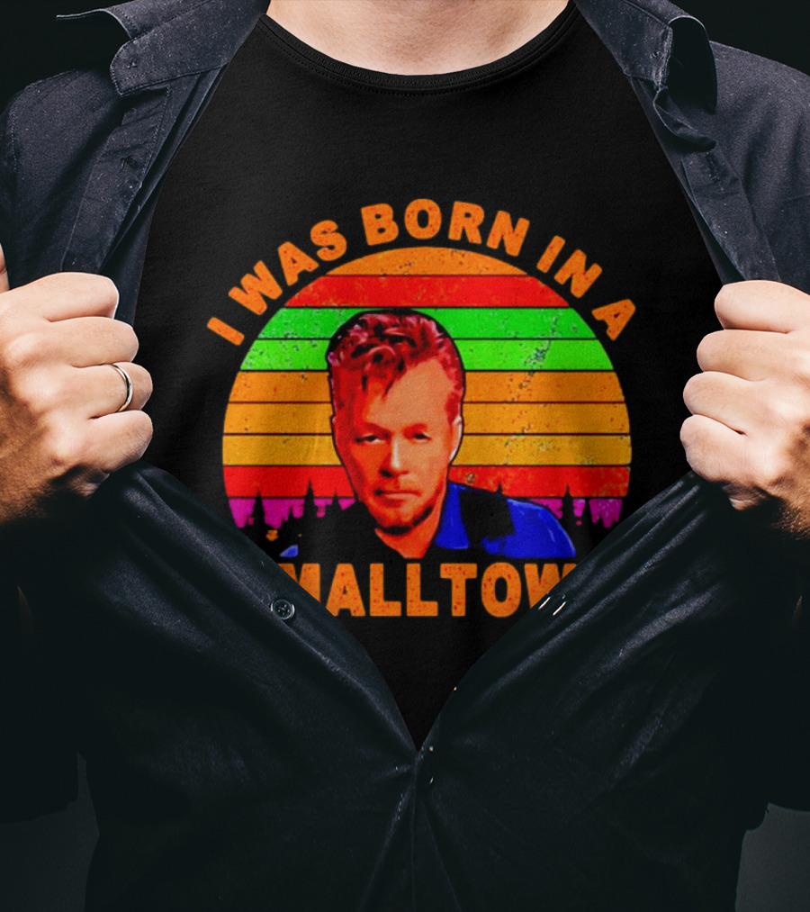 I Was Born In A Small Town Vintage John Mellencamp Retro Sunset T-Shirt