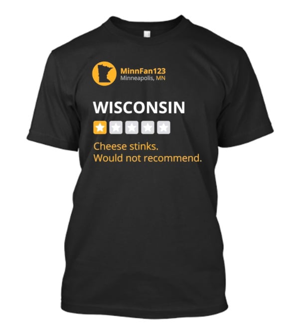 Minnesota Golden Gophers MinnFan123 Wisconsin Cheese Stinks Would Not Recommend T-Shirt