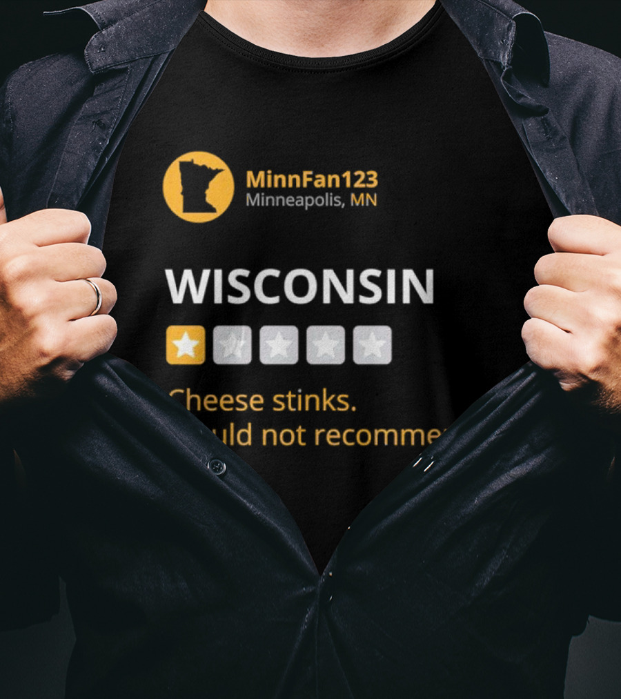 Minnesota Golden Gophers MinnFan123 Wisconsin Cheese Stinks Would Not Recommend T-Shirt