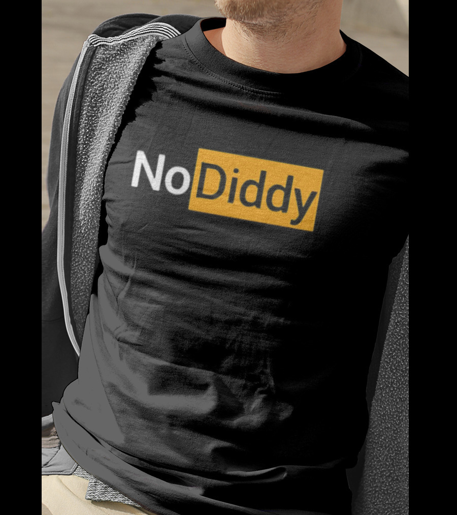 No Diddy Hub Funny P Diddy Parody No Diddy Text T-Shirt