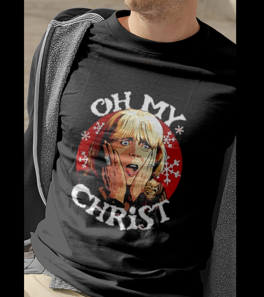 Oh My Christ Pam Christmas Jumper Holiday Snowflakes Classic Scene T-Shirt