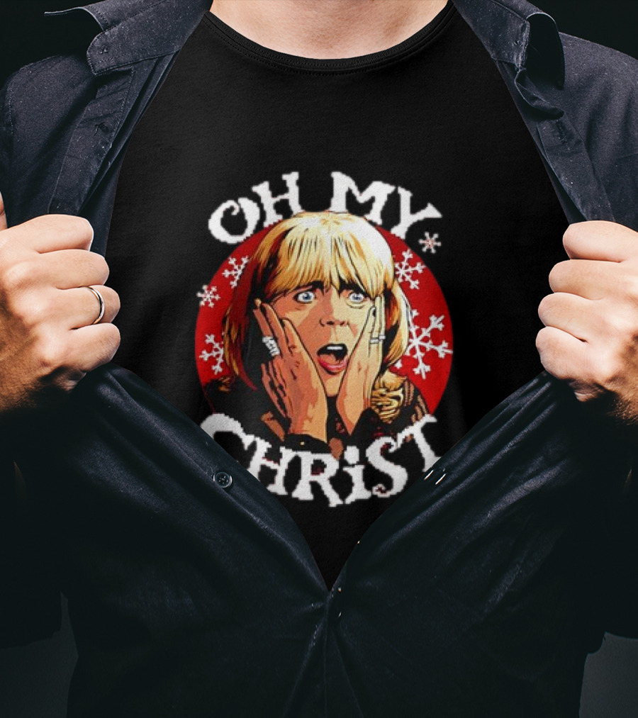Oh My Christ Pam Christmas Jumper Holiday Snowflakes Classic Scene T-Shirt