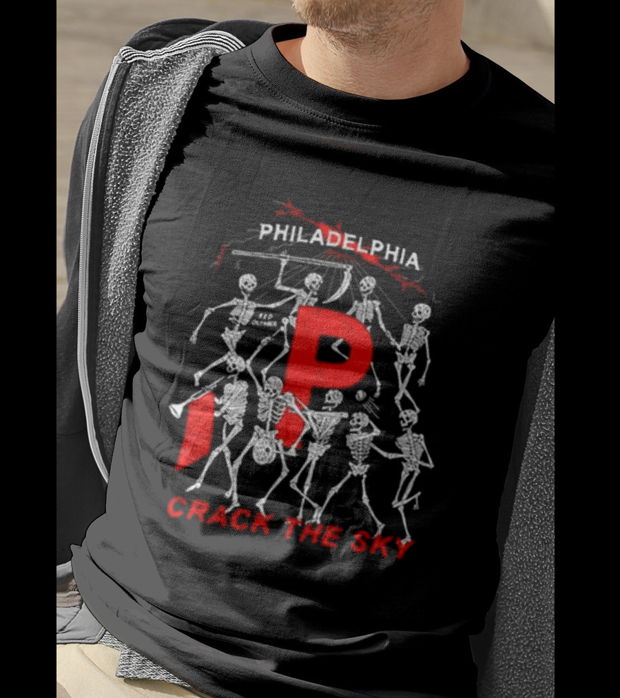 Philadelphia Crack The Sky Red October Skeleton Dance T-Shirt