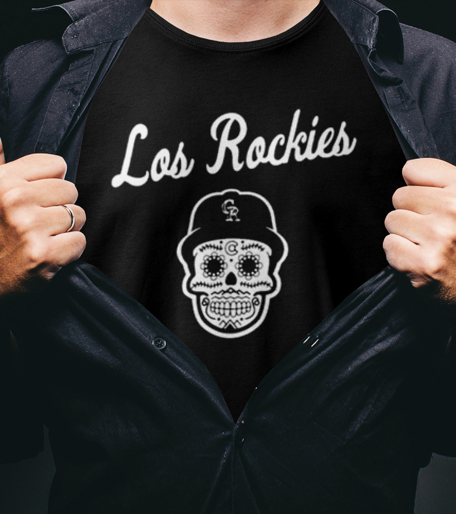 Skull Los Rockies CR Baseball T-Shirt