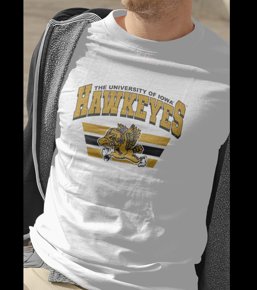 The University Of Iowa Hawkeyes Flying Mascot Sports T-Shirt