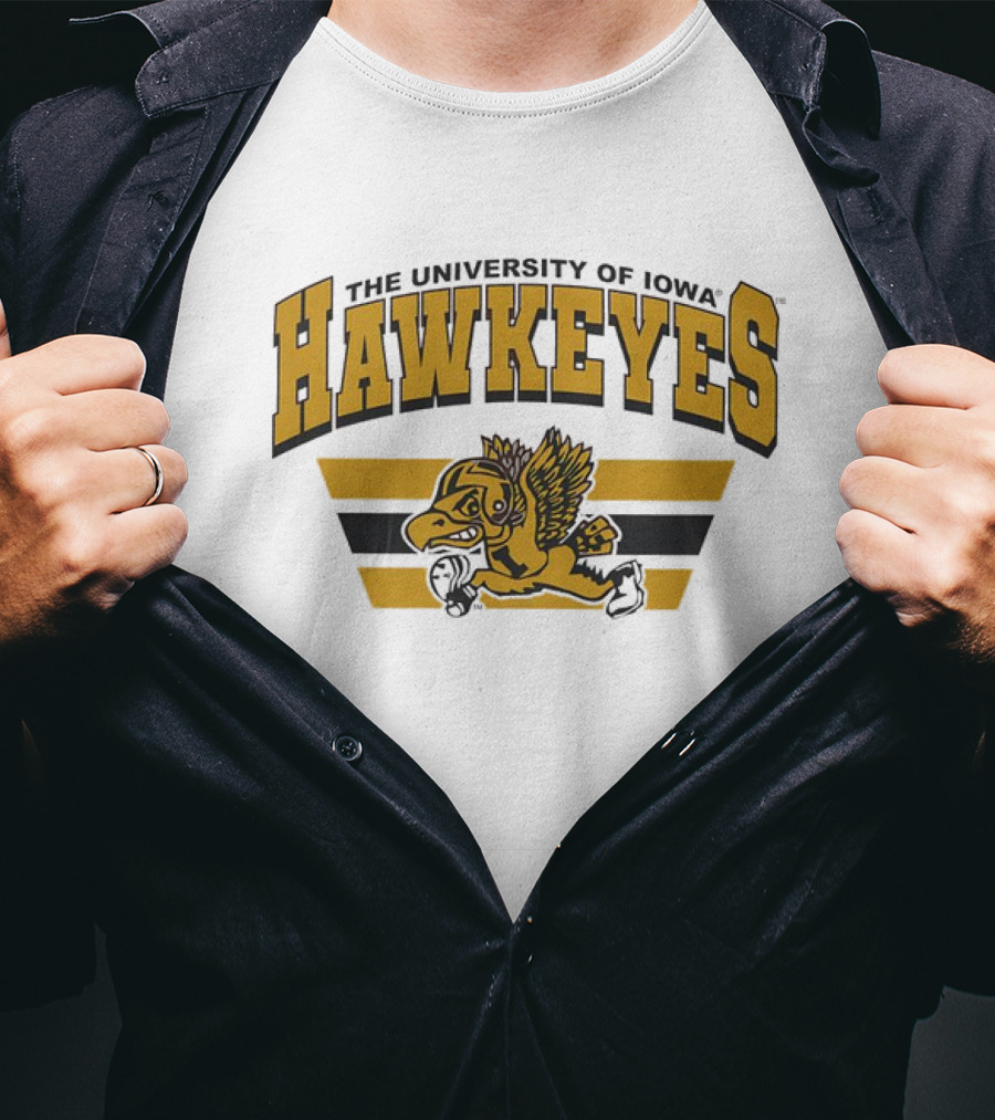 The University Of Iowa Hawkeyes Flying Mascot Sports T-Shirt