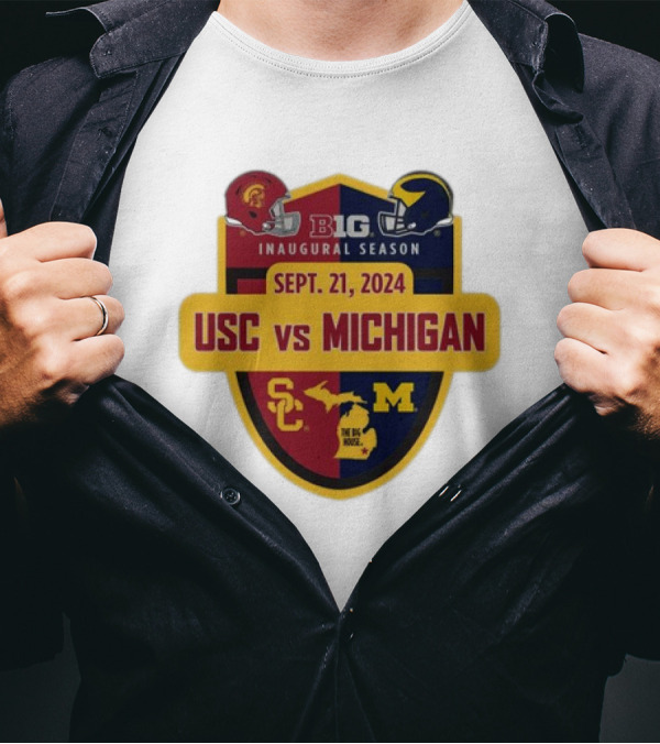 Big 10 Inaugural Season USC Vs Michigan Sept 21 T-Shirt