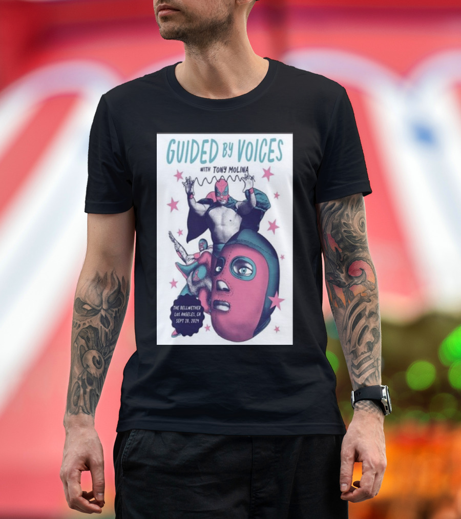 Guided By Voices with Tony Molina The Bellwether Los Angeles CA Sept 28 2024 Luchador Aesthetic T-Shirt