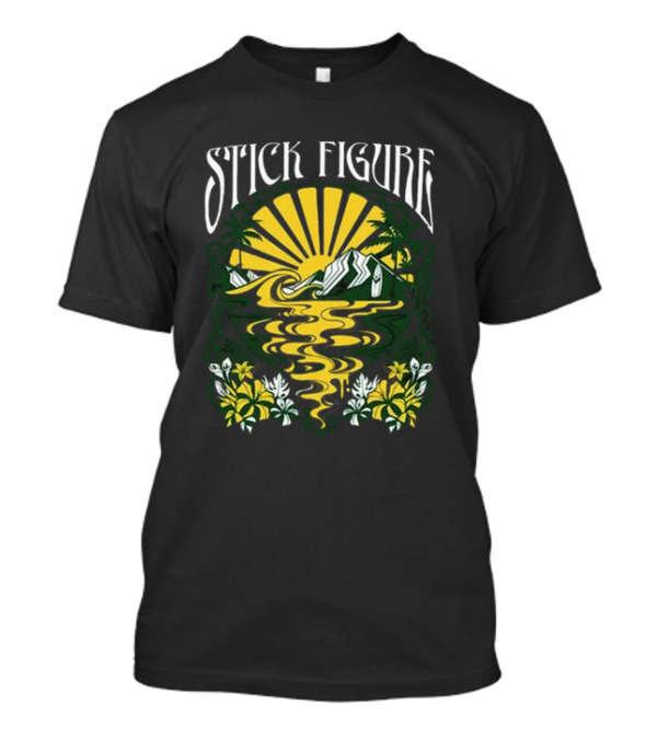 Stick Figure Sunburst Island Tropical T-Shirt