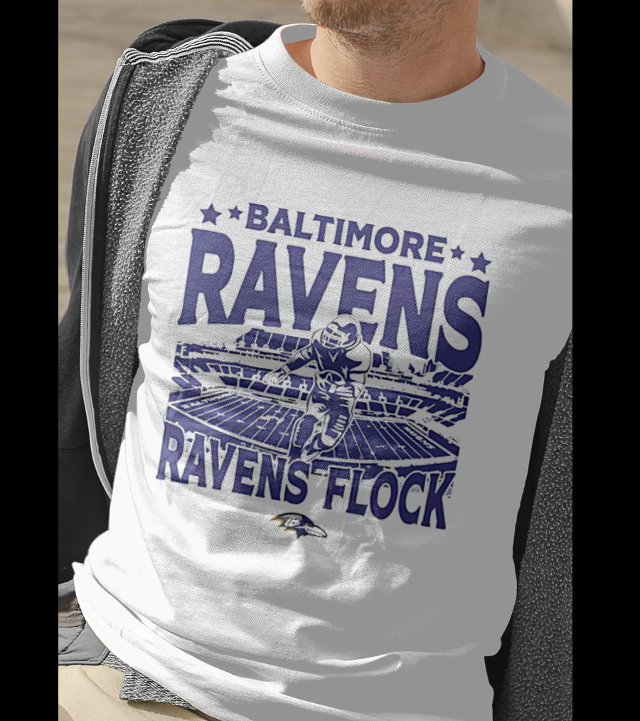 Baltimore Ravens Ravens Flock Stadium Football Player T-Shirt