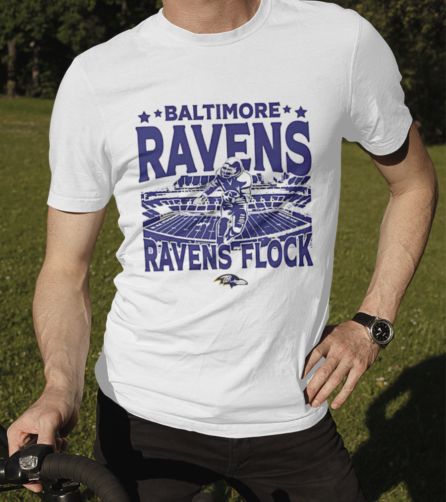 Baltimore Ravens Ravens Flock Stadium Football Player T-Shirt