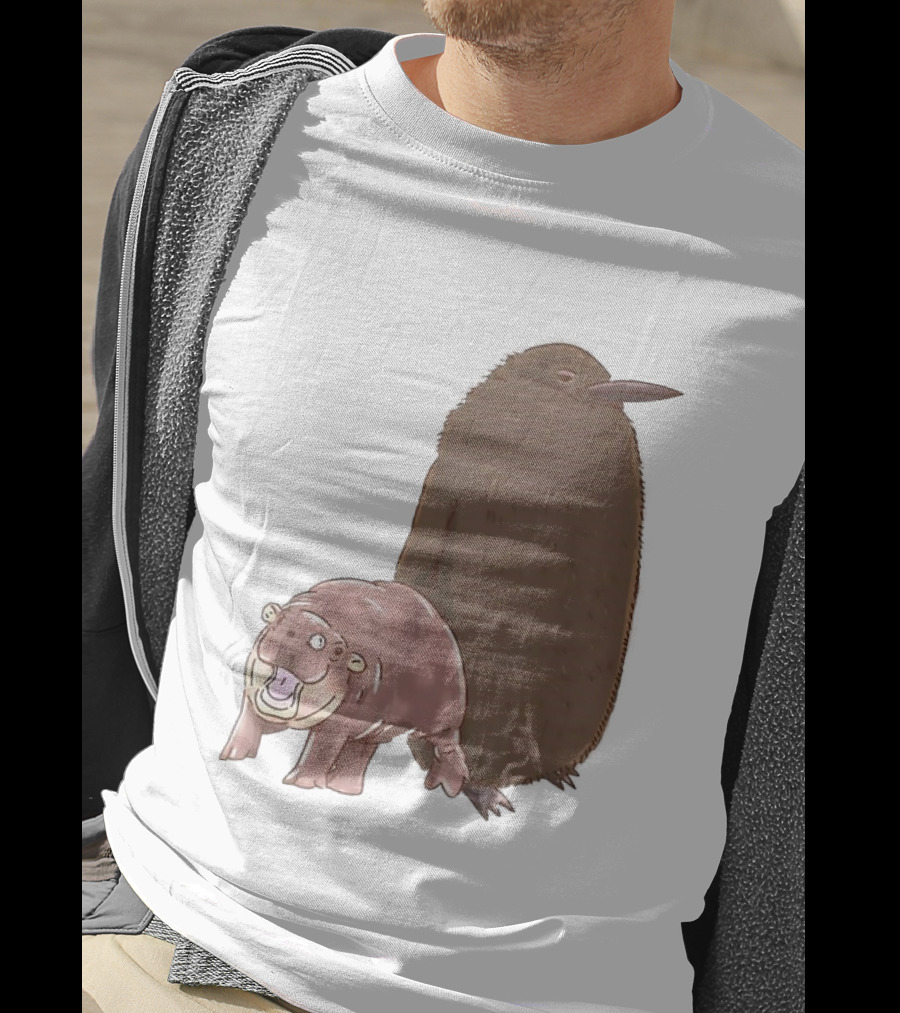 Best Friends Moo Deng Hippo And Pesto Penguin Playful Companions T-Shirt