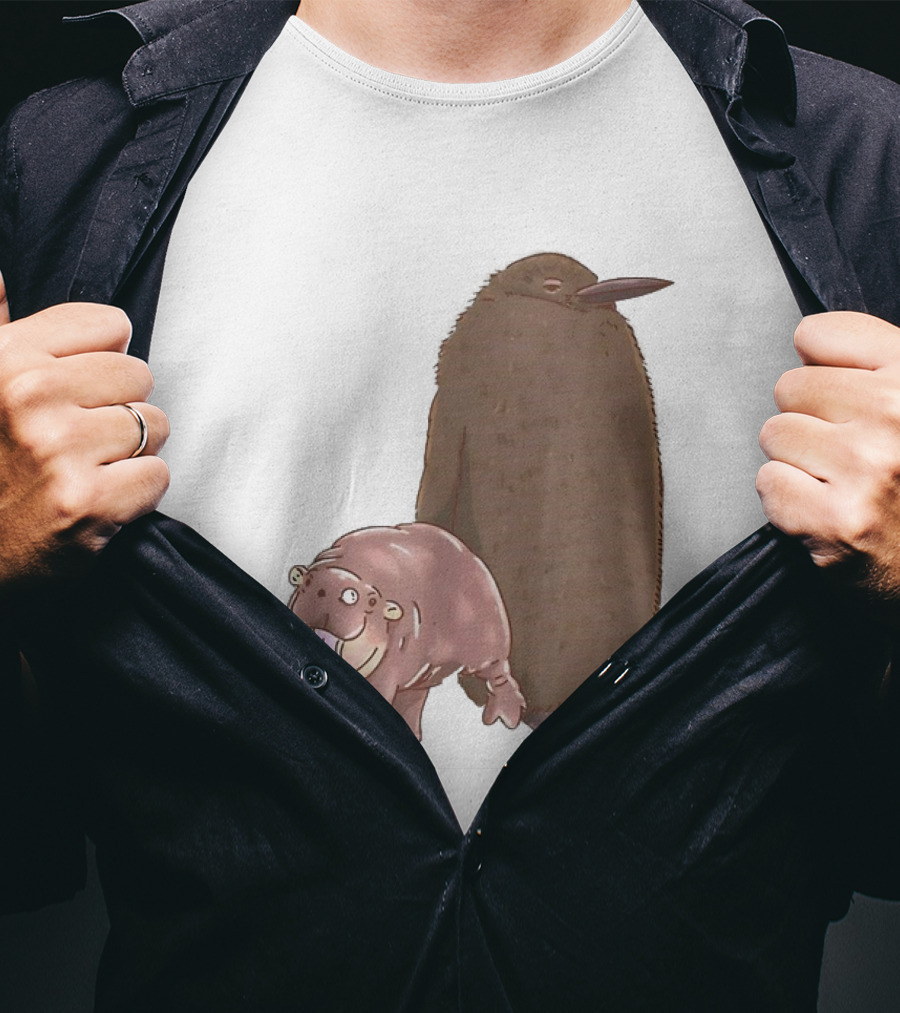 Best Friends Moo Deng Hippo And Pesto Penguin Playful Companions T-Shirt