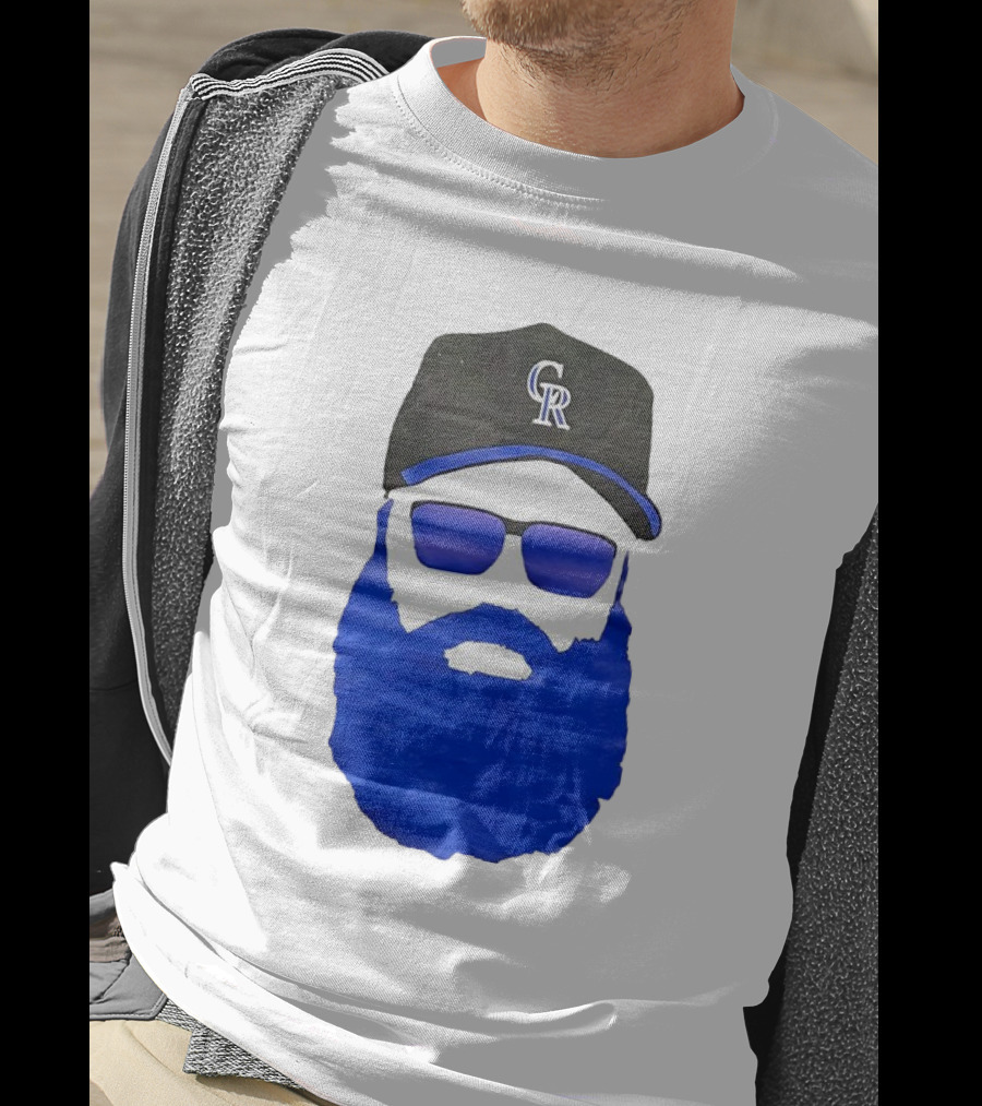 Charlie Blackmon Face Beard Sunglasses Colorado Rockies Baseball T-Shirt