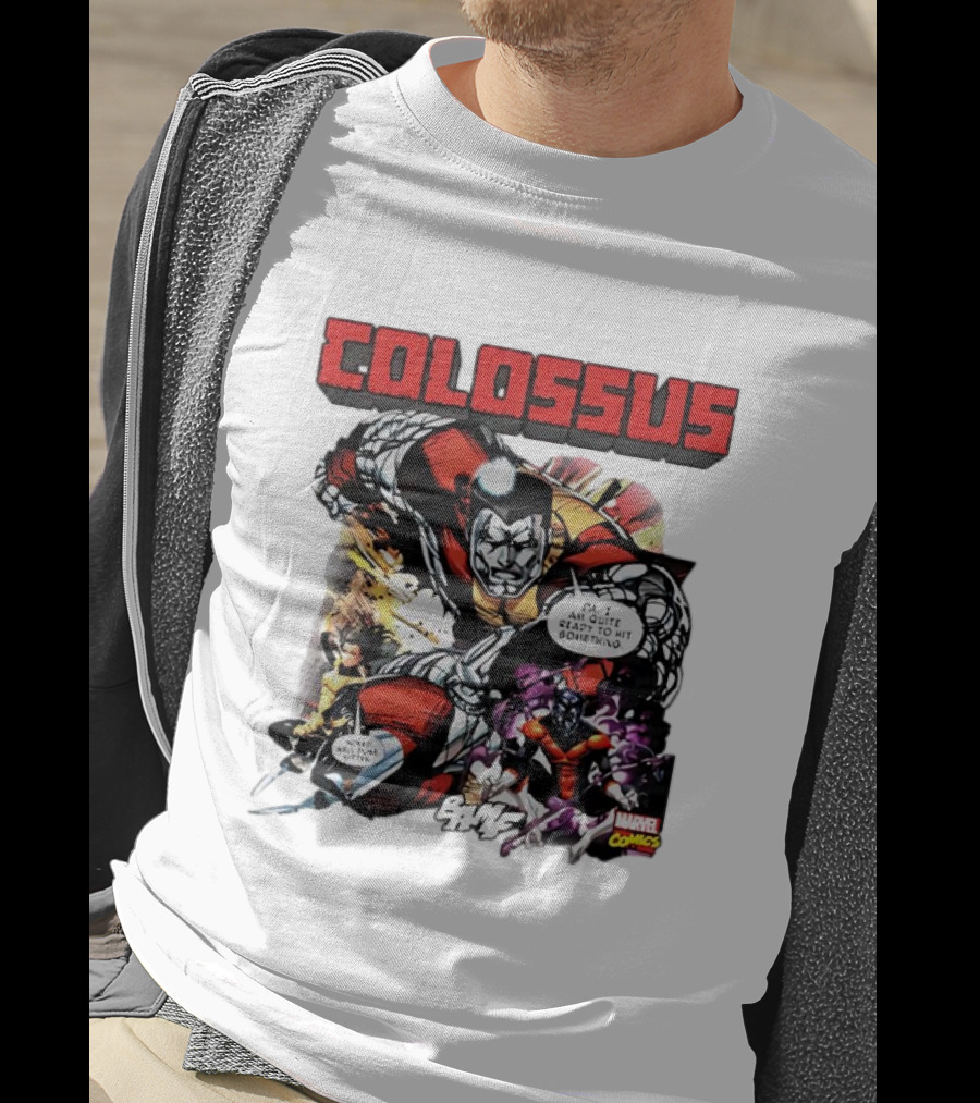 Colossus Quite Ready To Hit Something Marvel Comics Action Scene T-Shirt