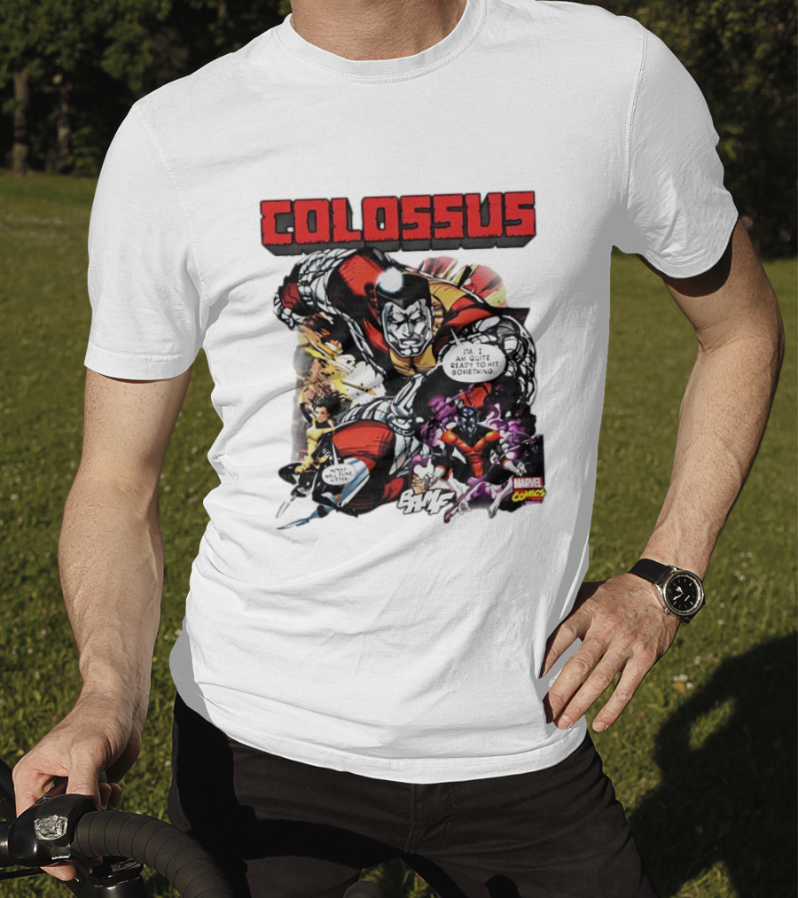 Colossus Quite Ready To Hit Something Marvel Comics Action Scene T-Shirt