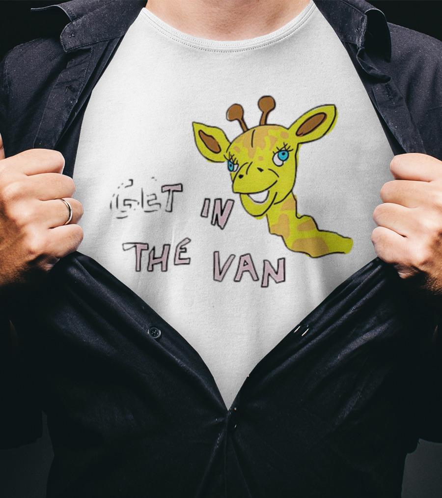 Giraffe Get In The Van Text Meme T-Shirt