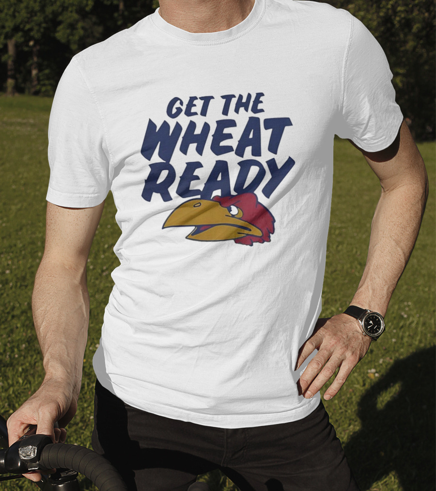 Kansas Jayhawks Get The Wheat Ready Motivational Phrase With Team Mascot T-Shirt