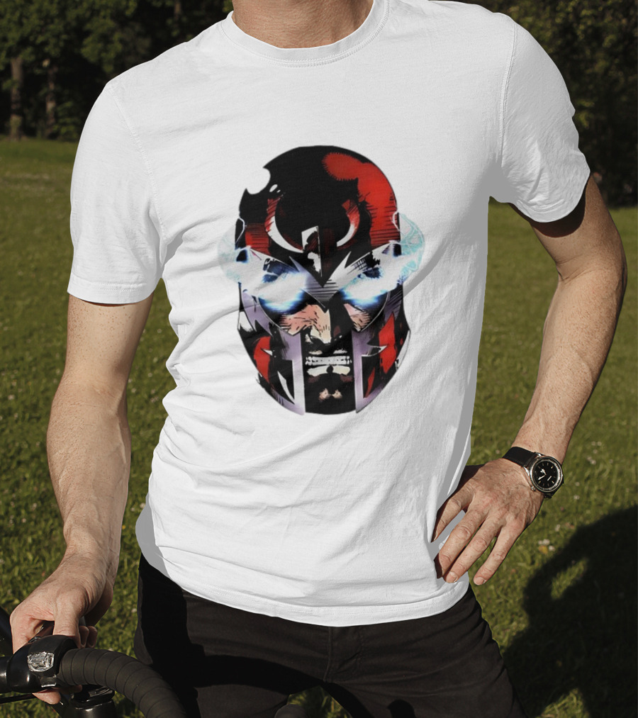 Rare Magneto Big Face Marvel Comic Villain Helmet Power T-Shirt