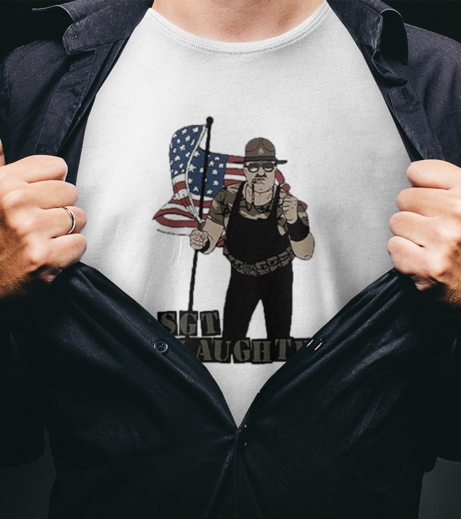 Sgt Slaughter American Flag Comic Style Patriotic T-Shirt