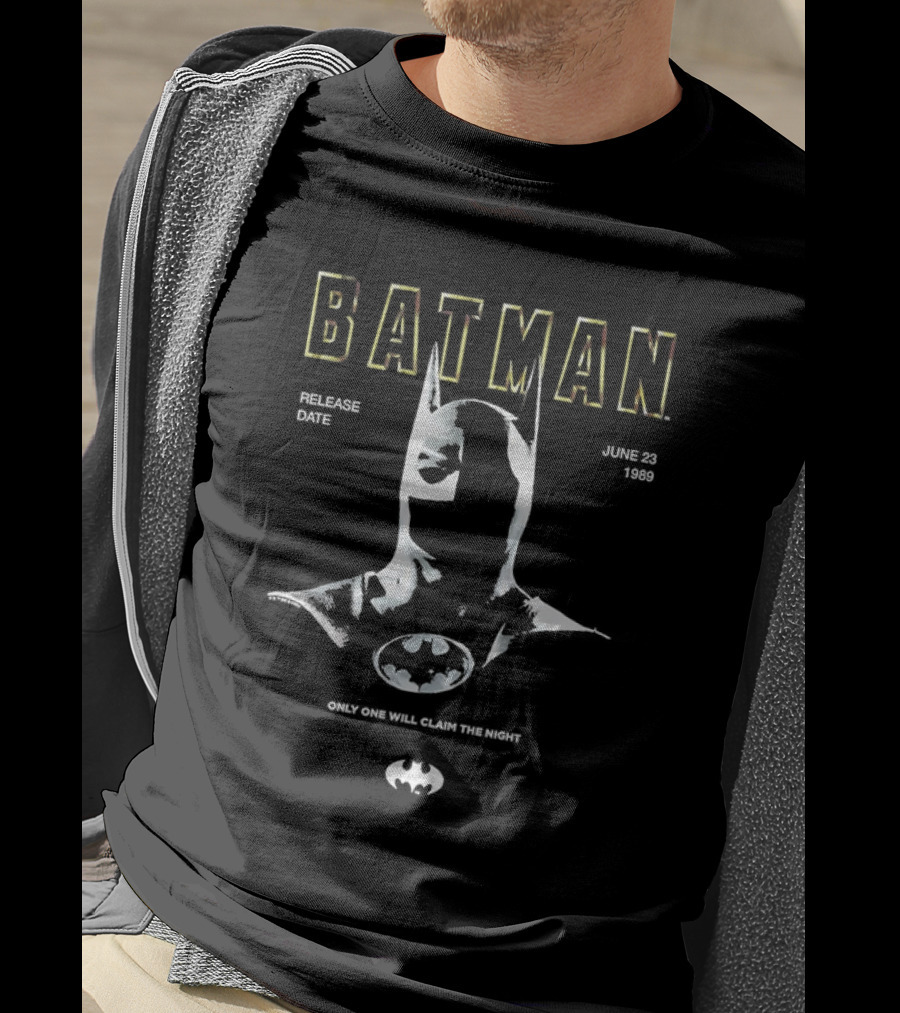 Batman June 23 1989 Release Date Only One Will Claim The Night Vintage T-Shirt