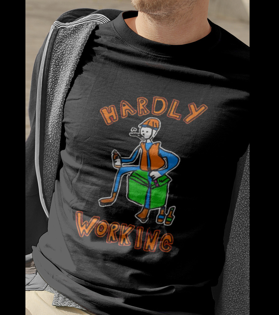HARDLY WORKING Meme Sitting On Cooler With Beer Bottles T-Shirt