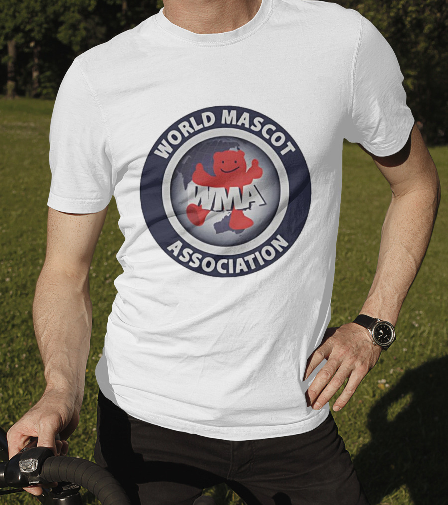 World Mascot Association WMA Logo Red Mascot Globe T-Shirt