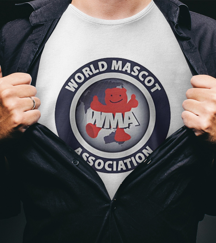 World Mascot Association WMA Logo Red Mascot Globe T-Shirt